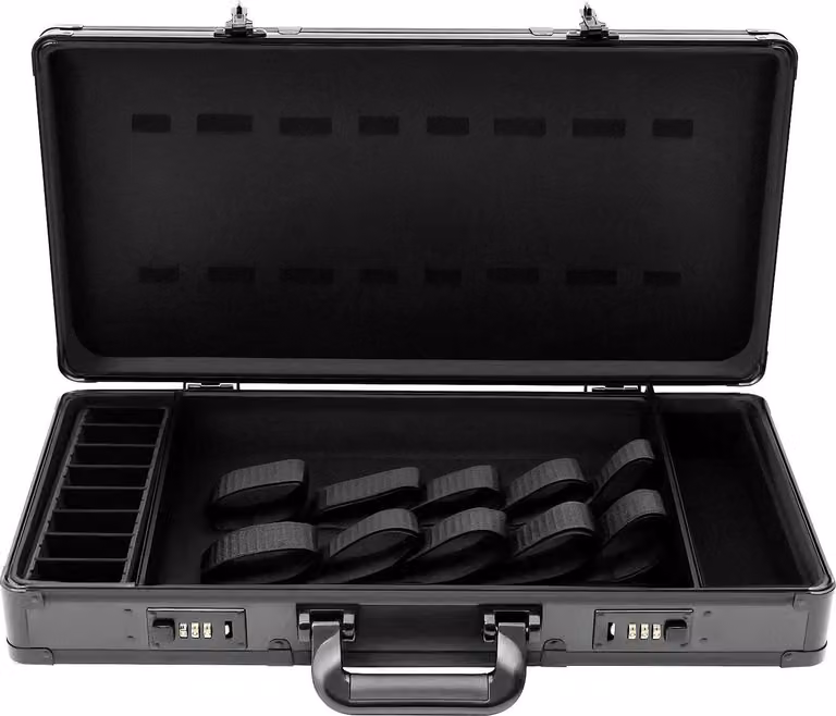 Valigetta da parrucchiere - Valigetta portautensili e organizer - Alluminio - Chiudibile a chiave - Trasportabile per viaggi - Per saloni e stilisti - Nero