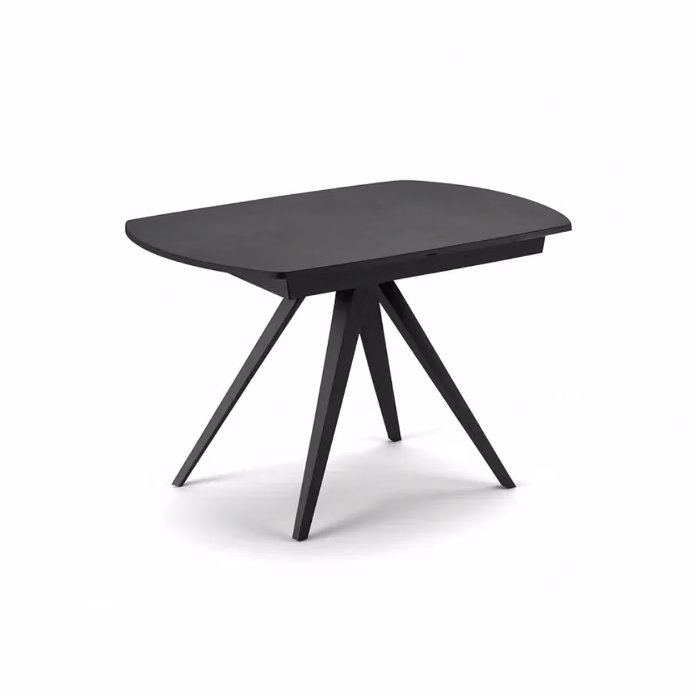 Tavolo da pranzo allungabile Spin Duzzle in ceramica effetto cemento grigio e nero, rettangolare con angoli arrotondati, L/P: 140-200 x 90 cm – 2