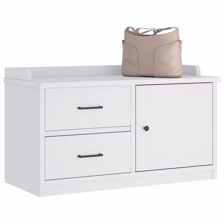 Panca da corridoio e porta scarpe vidaXL SANDNES in legno di pino bianco, L 87 cm x P 40 cm x H 50 cm