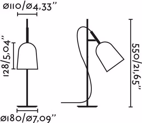 Lampada da Tavolo Faro Barcelona Moderna in Metallo Nero