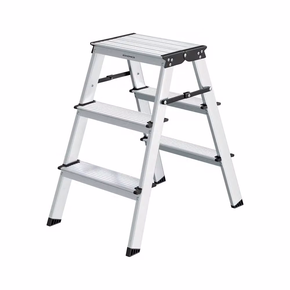 Scaletta in Alluminio, 3 Gradini (59P x 44l x 62H cm)