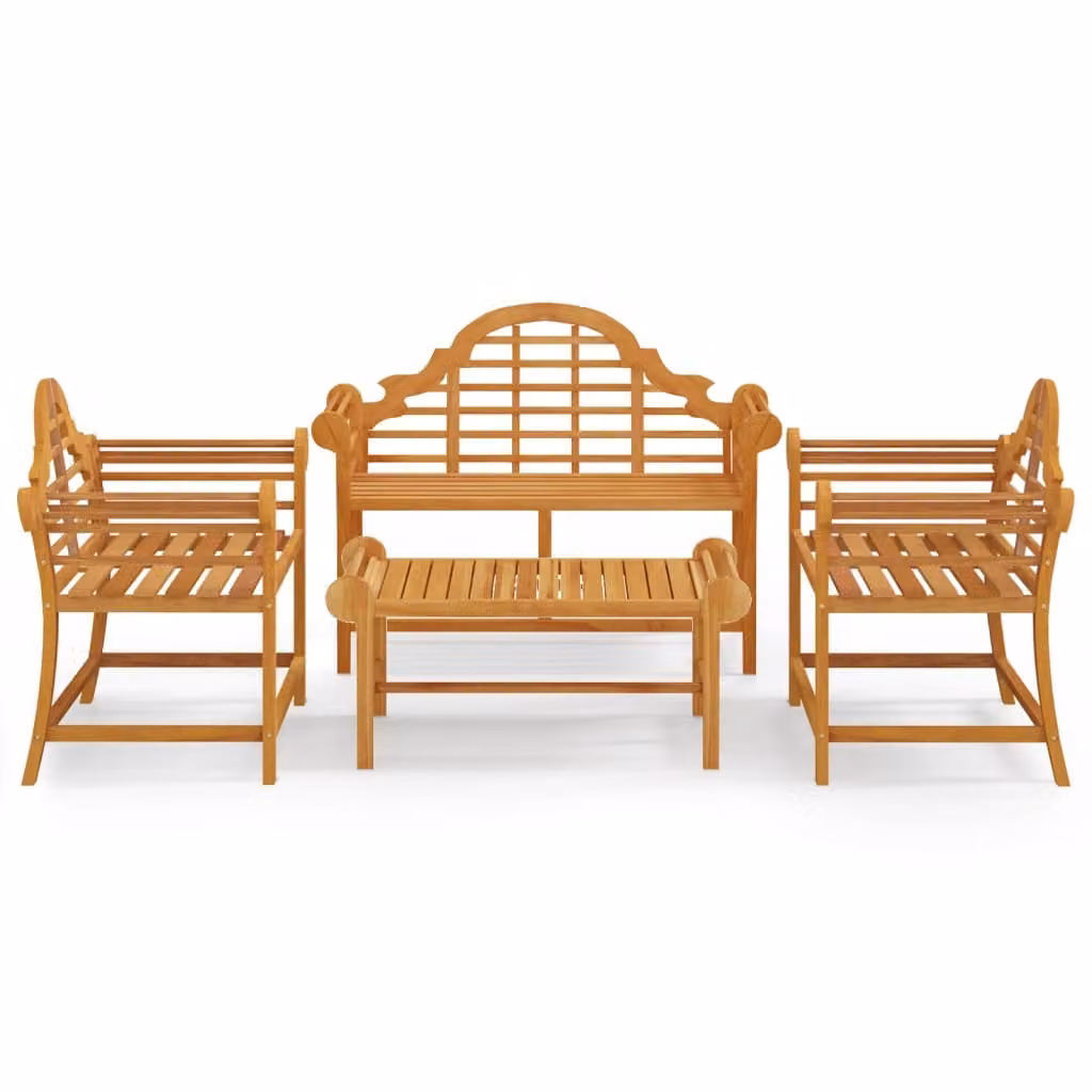 Set Salotto per Giardino 4pz Legno Massello di Teak