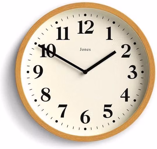 Orologio da parete | Piccola orologio moderno | 25 cm | Materiales imitazione di legno di medio formato | Stile classico contemporaneo per la cucina, salotto o ufficio