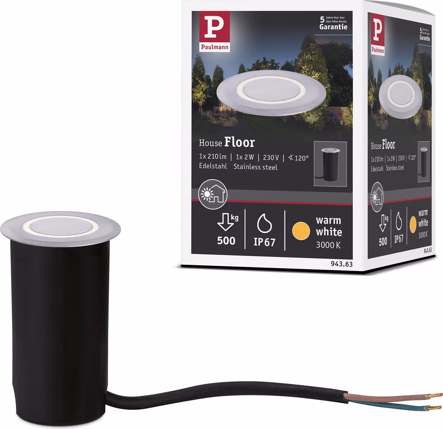 Paulmann House Lampada da incasso a pavimento a LED Bianco caldo