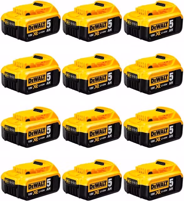 Pack da 12 batterie DeWALT DCB184P12 18V 5,0 Ah Gialle – 1