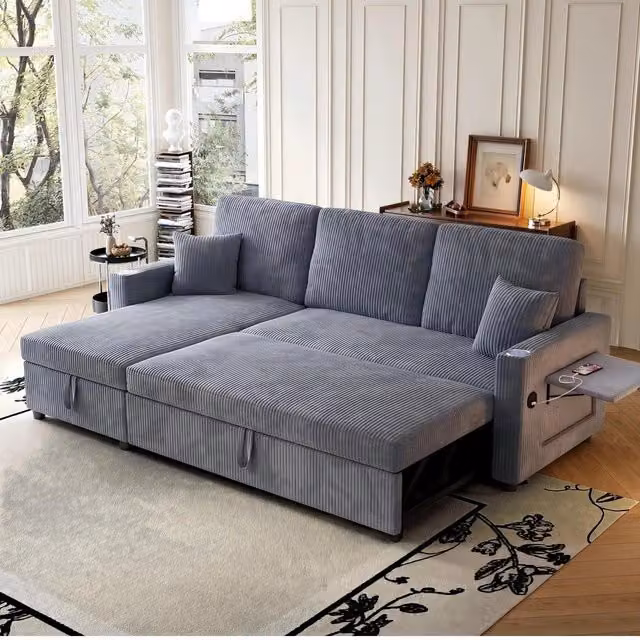 Divano Angolare con Dormeuse e Contenitore ¨C Xylo ¨C Modulare, Tessuto