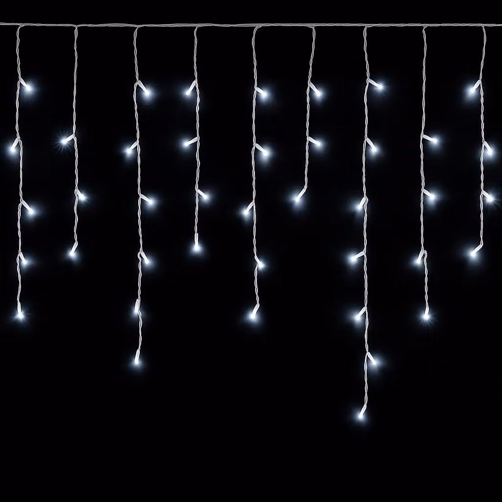 Catena luminosa con 120 LED, lunghezza 3 metri, colore bianco, grado di protezione IP65, espandibile