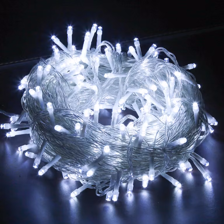 Izrielar LED Luci Fata 30M 300LEDs con 8 modalità per interni Natale Festa Giardino Operazione Stella Scintillante Effetto Decorazione Cavo trasparente Bianco Freddo