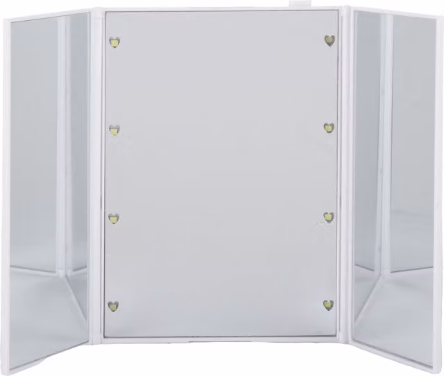 Specchio da tavolo per trucco con luce LED bianca, design moderno e rettangolare, L: 15,4 cm, H: 12 cm