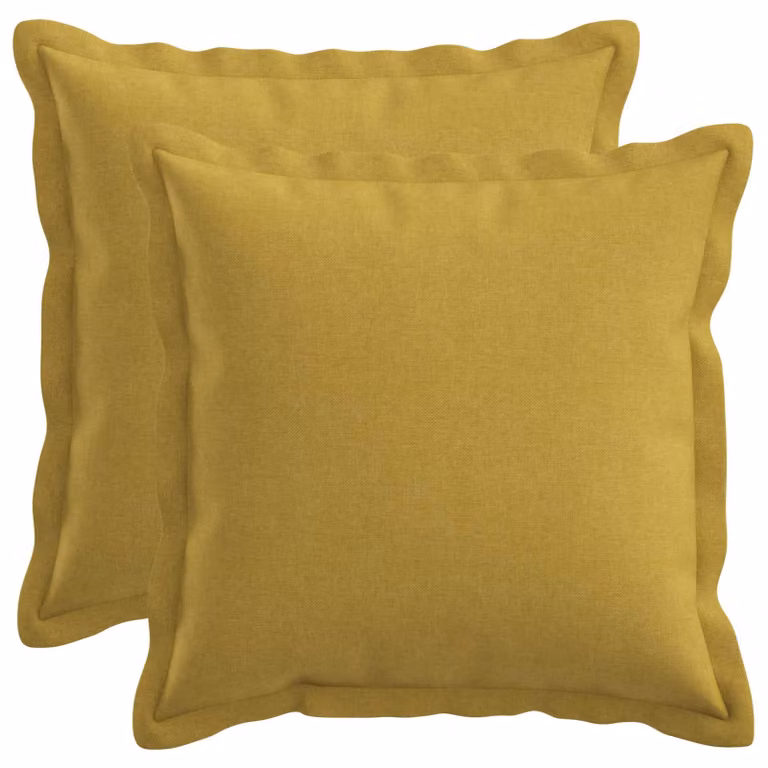 Set di 2 federe vidaXL HOUTEN verde chiaro e giallo, forma quadrata, 40 x 40 cm
