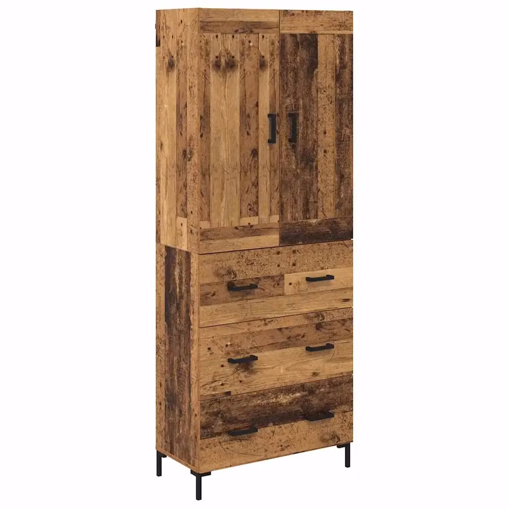 Set di 2 credenze moderne vidaXL in legno e metallo marrone L/P/H: 69,5 x 34 x 180 cm – 2