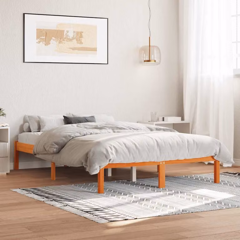 Letto in legno di pino rustico vidaXL marrone cera L 120 x P 200 cm