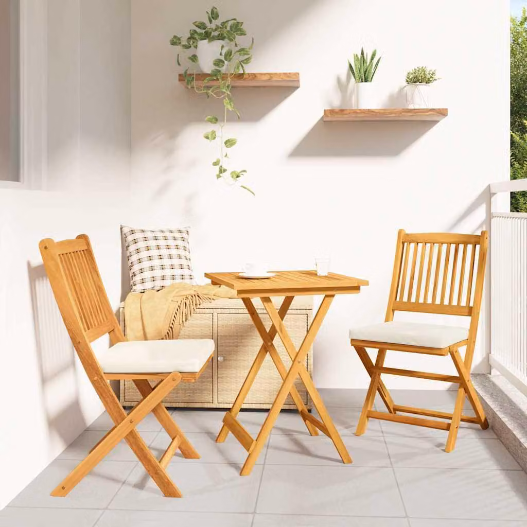 Maison Exclusive - Set da giardino per bistro, 3 pezzi, legno massello di acacia, colore marrone