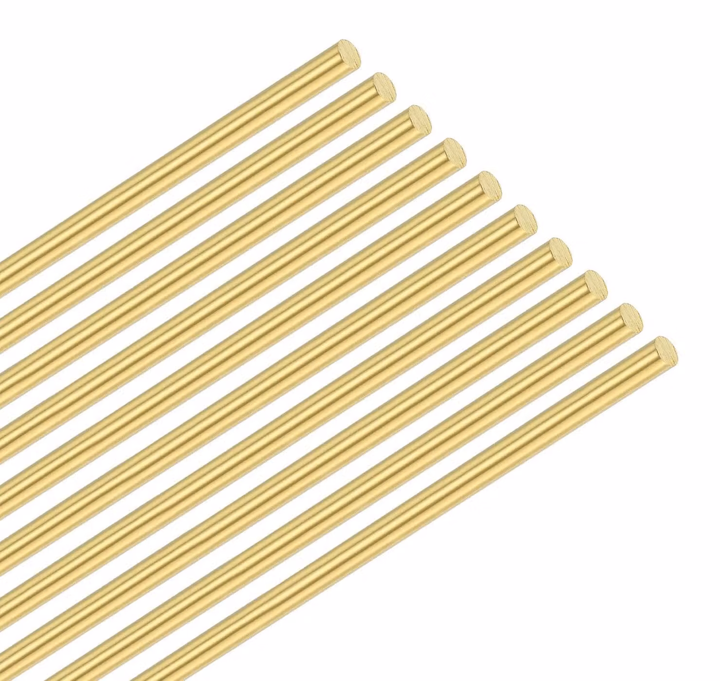 Barre di ottone, 1x200 mm, 10 pezzi, qualità H59, rotonde, massicce, per progetti fai-da-te e modellismo