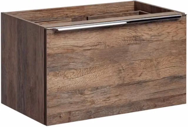 Mobile sottolavabo VANTA in rovere scuro 80 cm – Modulo sospeso con cassetti