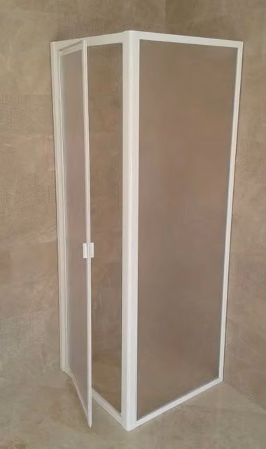 Box doccia acrilico - 2 lati, fisso piu' battente - Misura: 85 x 85 x h185