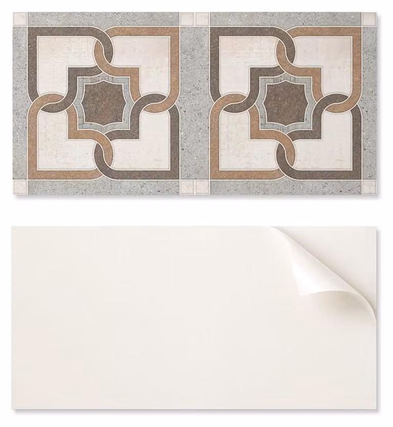 Pannello in vinile autoadesivo con motivo decorativo per il soggiorno, dimensioni 120 x 60 cm, motivo geometrico a piastrelle