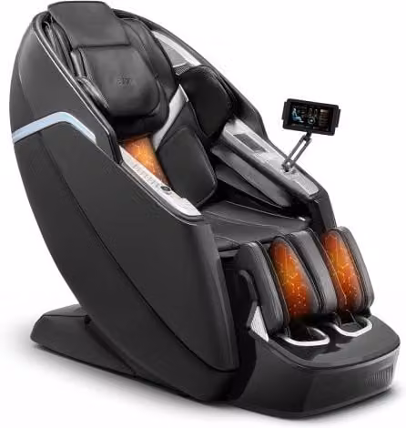 Poltrona Massaggiante VEVOR con Pista SL e Gravità Zero, Sedia Reclinabile 3D/4D con Comando Vocale AI, Riscaldamento, 36 Airbag e Schermo TFT, Rivestimento in Finta Pelle, Nero
