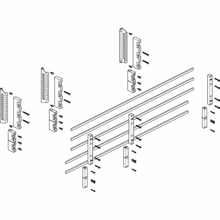 Modulo barra collettrice ABN a incasso 3FB/3RE 60 mm con rame 12x5 mm, a 5 poli, EBM 32 mm MTSC33615