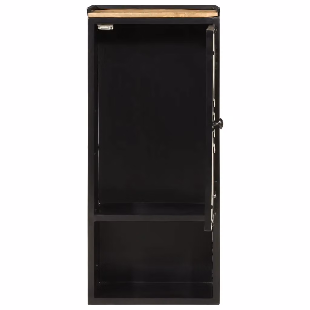 Mobile da bagno sospeso vidaXL in legno di mango e metallo nero stile industrial L: 40 cm, P: 27 cm, H: 90 cm – 2