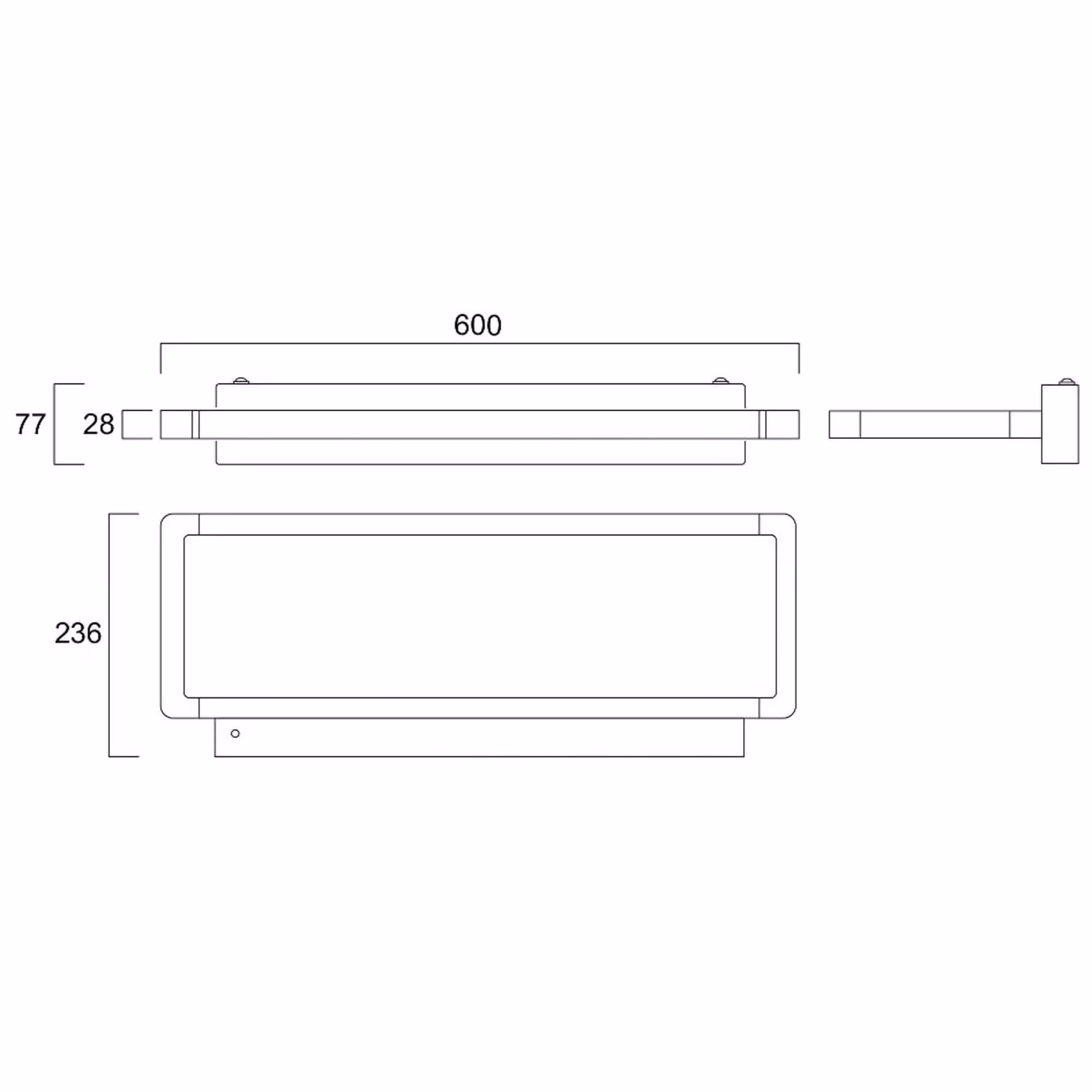 Sylvania Applique a LED Areum, 60 x 24 cm, bianco, 840 Areum, Bianco / Opale, Studio / Ufficio, Metallo