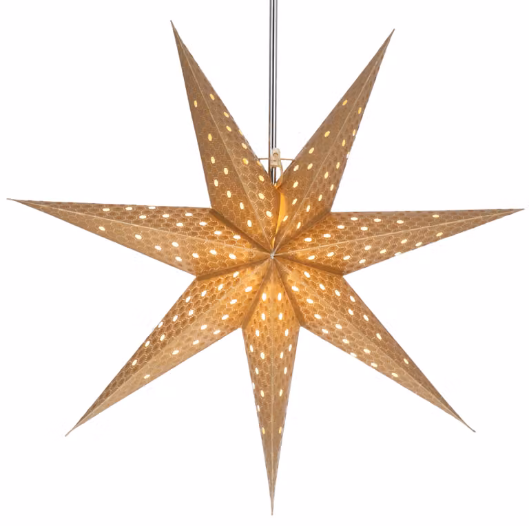Stella pieghevole di carta illuminata dell'Avvento, stella di Natale 60 cm - Lunara Gold, decorazione della finestra con stella