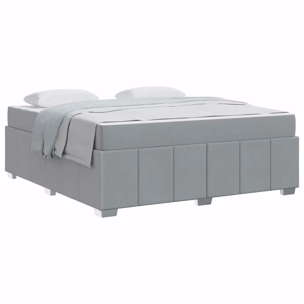 Struttura del letto imbottita vidaXL in tessuto grigio con doghe in legno, L 180 x P 200 cm – 2