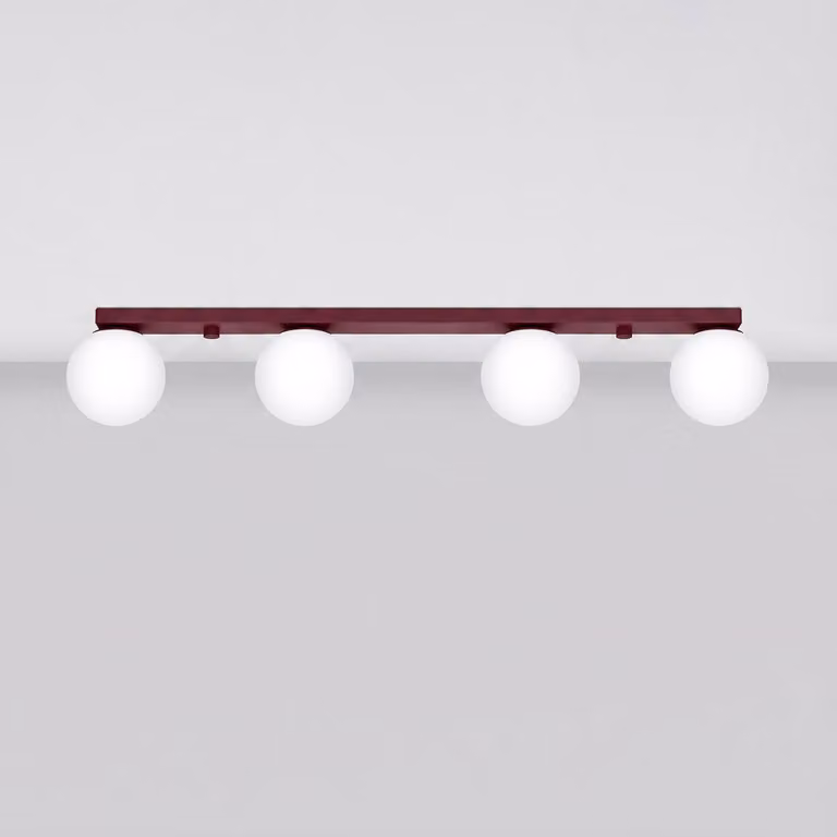 Plafoniera YOLI 4 bordeaux 4xG9 8W acciaio/vetro 14.5x12x88cm Sollux Lighting