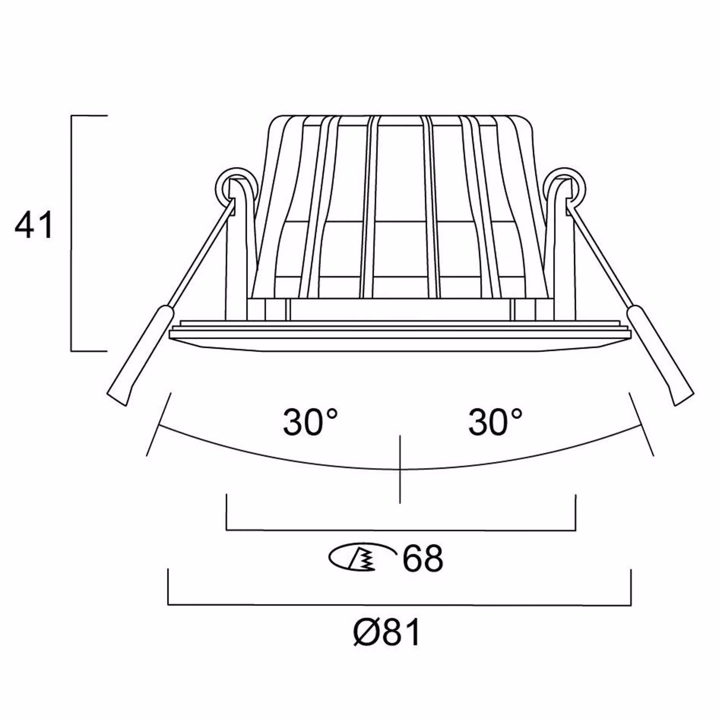 Sylvania luci da incasso Obico 68, cromo, IP65, CCT, dimmerabile, Cromo / Argento, Bagno, Alluminio, Downlight
