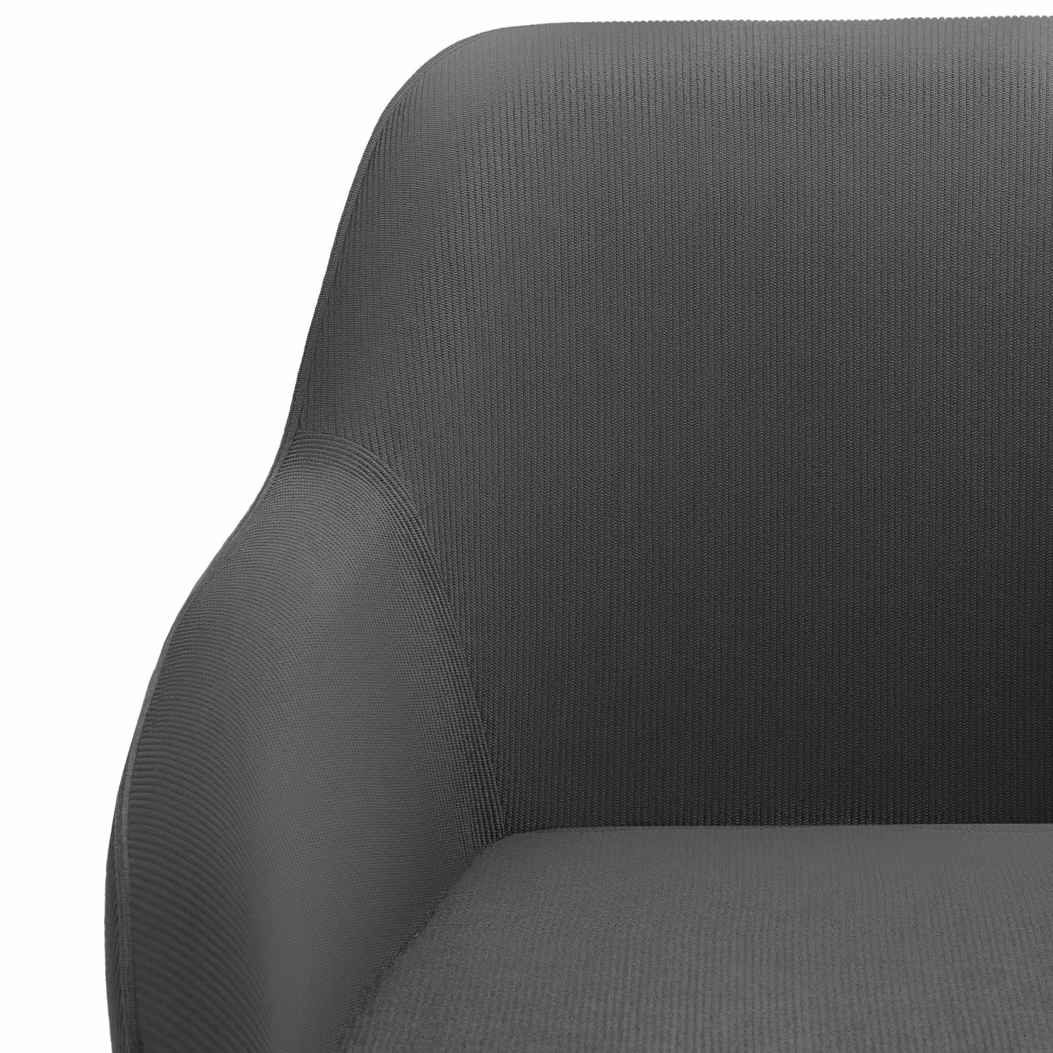 Set di 2 sedie Marilyn TecTake GmbH in velluto a coste antracite e nero per sala da pranzo – 1