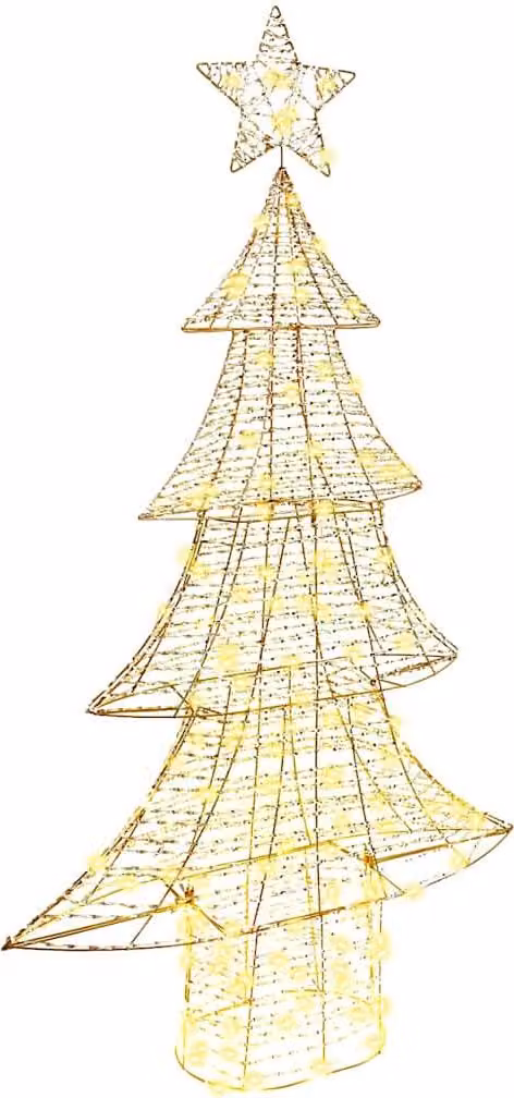 Albero di Natale con 160 LED Bianco caldo 151 cm PET