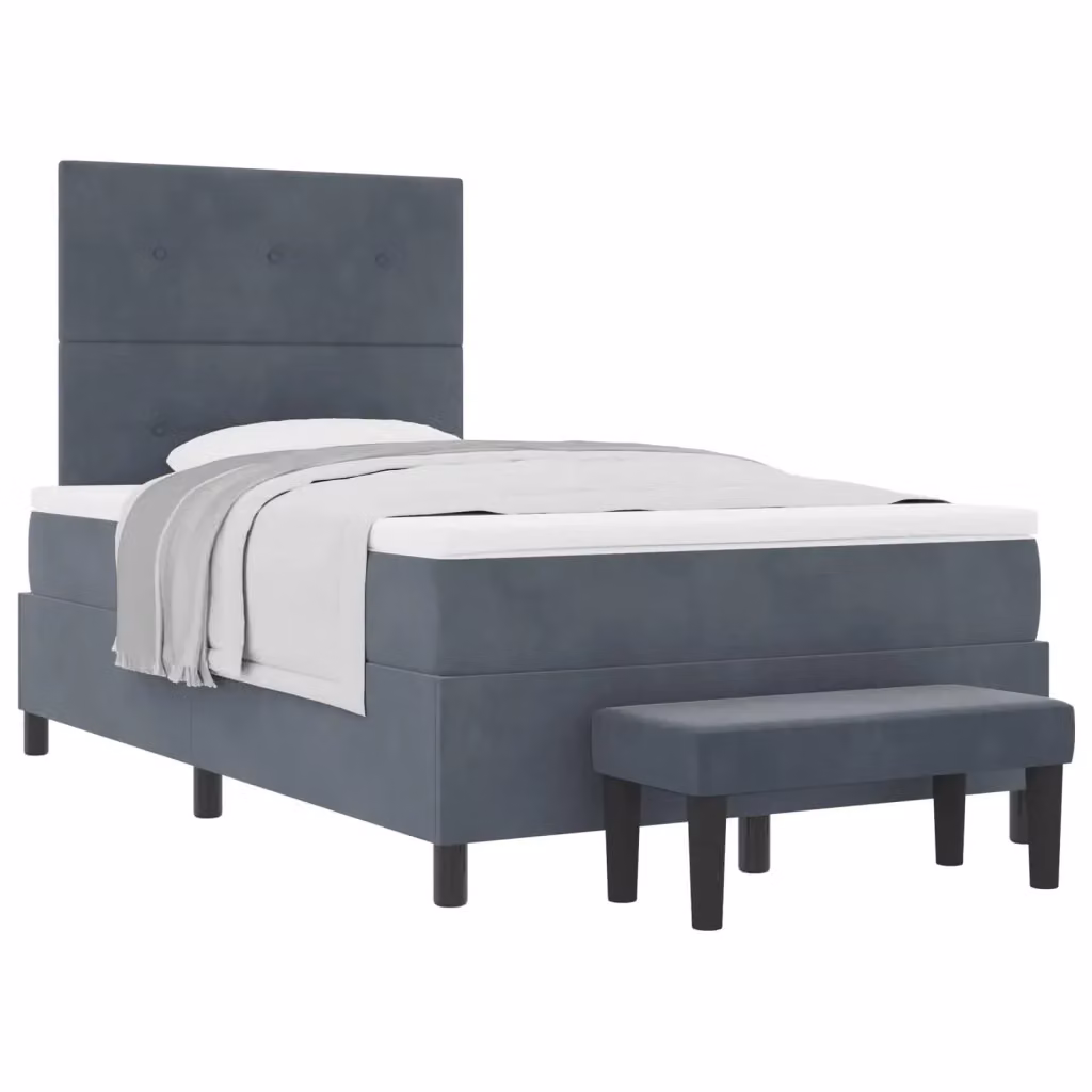 Letto moderno con testiera in velluto grigio vidaXL L/P/H: 200 x 120 x 128 cm – 2