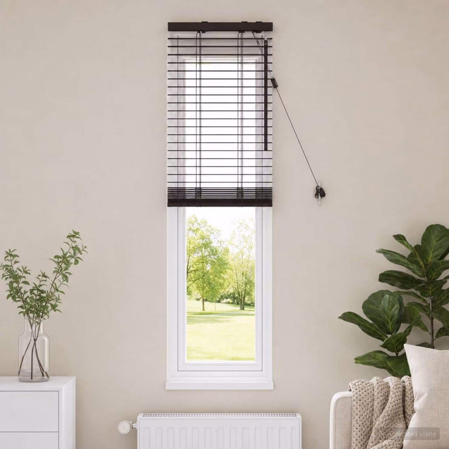 vidaXL Tenda Veneziana Marrone Scuro L: 45 cm, H: 130 cm, Larghezza delle lamelle: 35 mm
