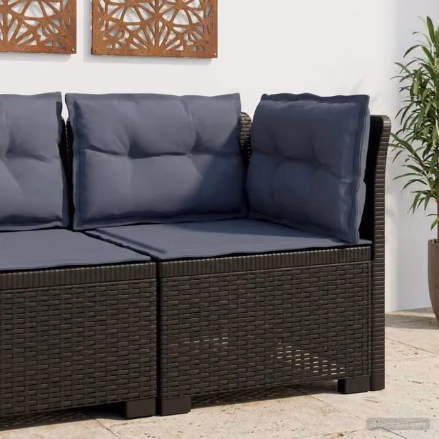 Divano da giardino a 1 posto con cuscini vidaXL in aspetto rattan color antracite L: 70 cm, P: 62 cm, H: 62 cm – 1