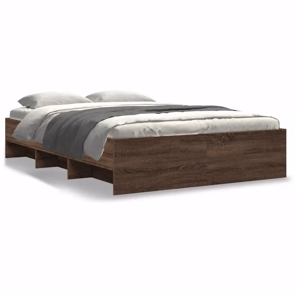 Giroletto vidaXL in Rovere Marrone con Listelli in Legno L/P/H: 140 x 190 x 35 cm – 2