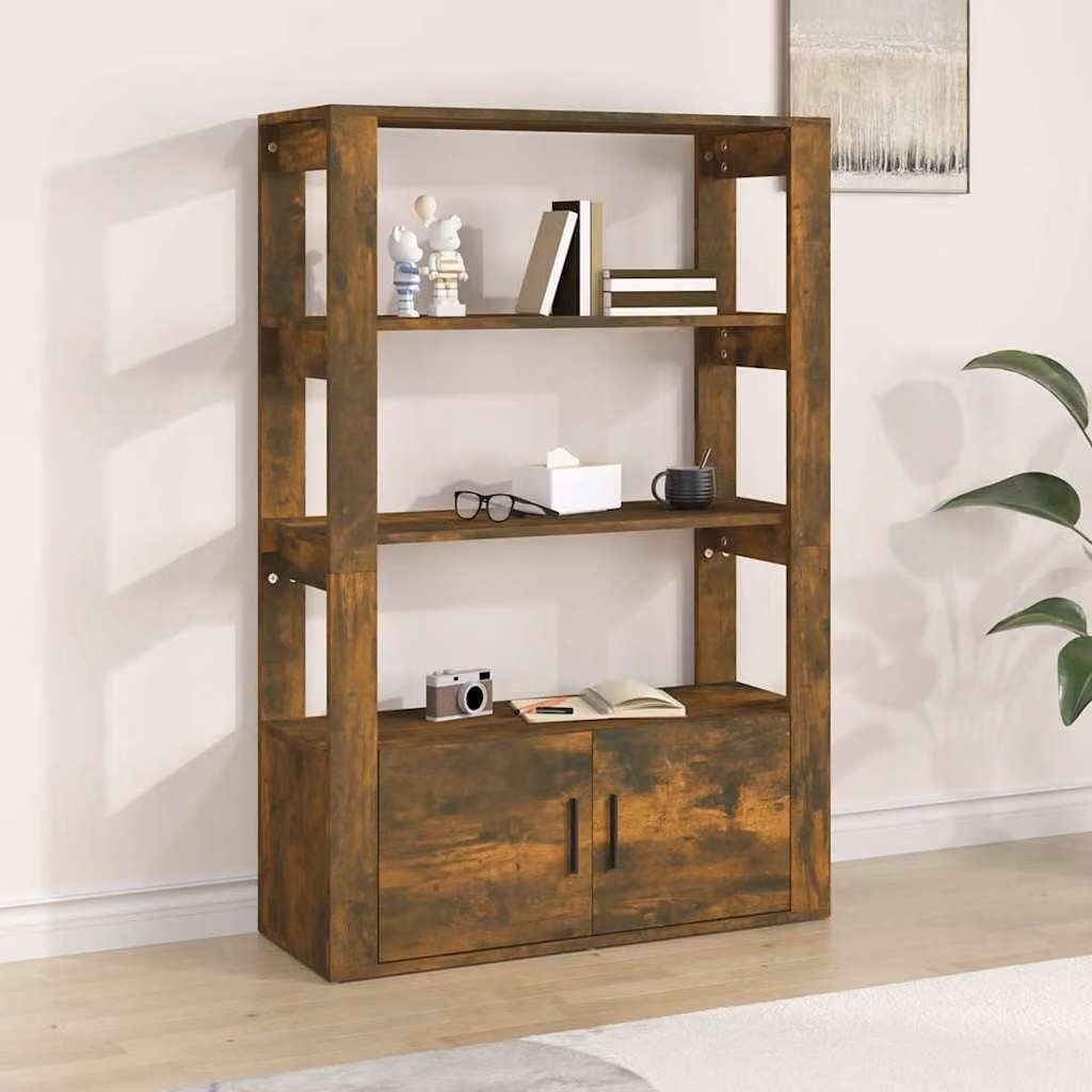 Credenza a parete vidaXL in legno Rovere Fumo, L: 80 cm, P: 30 cm, H: 119,5 cm