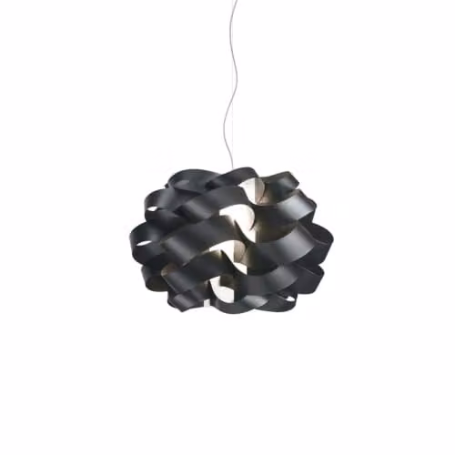 Lampadario Moderno Polilux ® Nero E Metallo Cromo 2 Luci E27