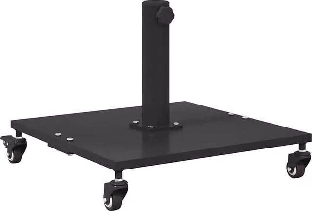 Base quadrata per ombrellone da giardino in acciaio nero L/P/H: 45 x 45 x 31,5 cm