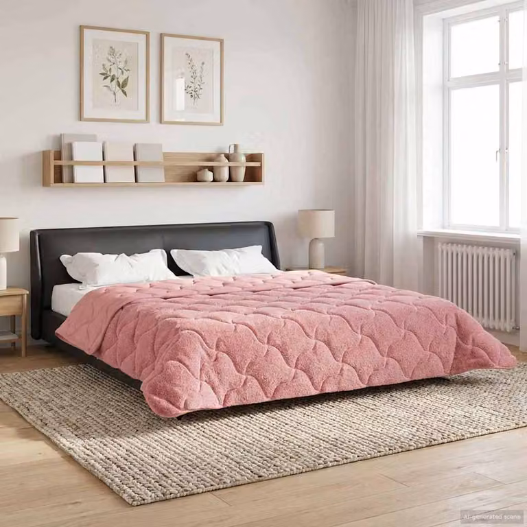 vidaXL Piumone Invernale Rosa in Microfibra Traspirabile e Reversibile L/P: 200 x 200 cm