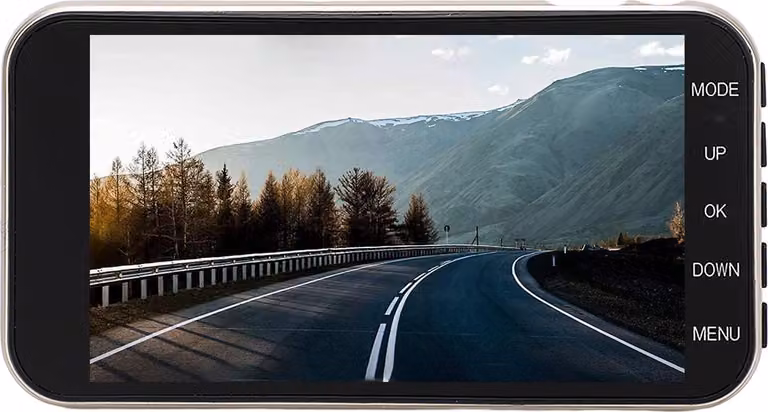 Dash cam a 2 canali 1080P Registratore video per auto da 4 pollici con angolo di visione ampio 170° Registrazione in loop ad alta definizione Monitoraggio del parcheggio