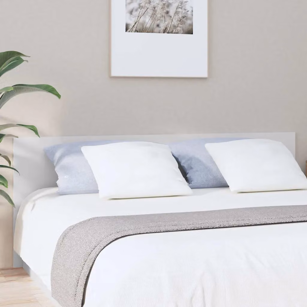 Testiera per letto moderna vidaXL in legno bianco L: 200 cm, H: 80 cm, P: 1,5 cm