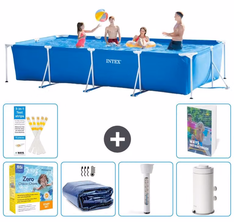 Piscina fuori terra rettangolare - 450x220x84 cm - 5 pezzi - Modello S10