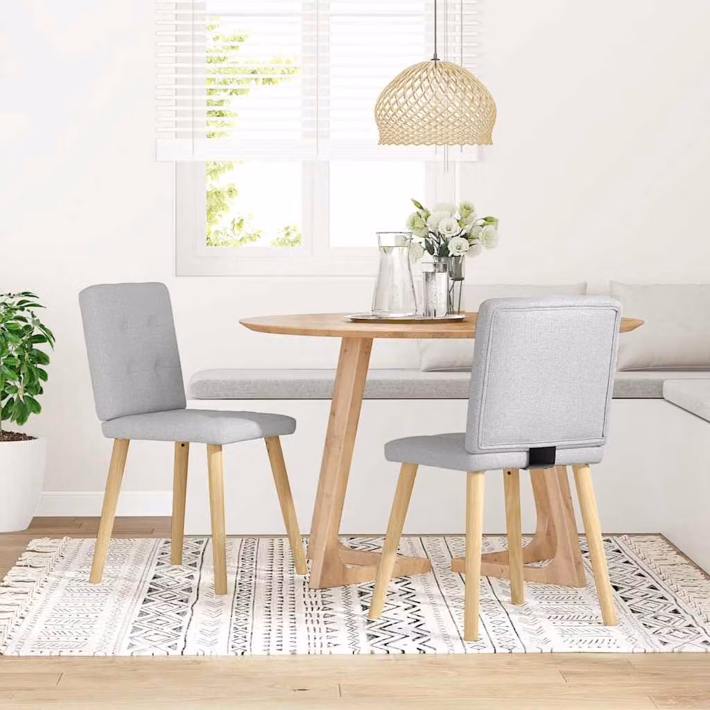 vidaXL Sedie da Pranzo 2 pz Grigio Nuvola in Tessuto