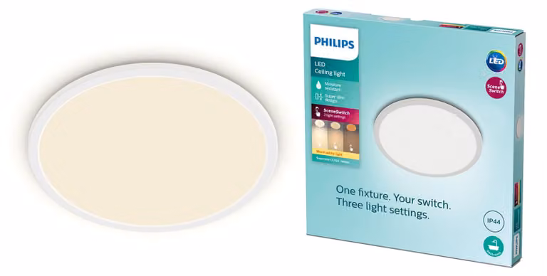 Philips 3in1 Luce LED CL550 IP44 1500lm 2700K Dimming o DS