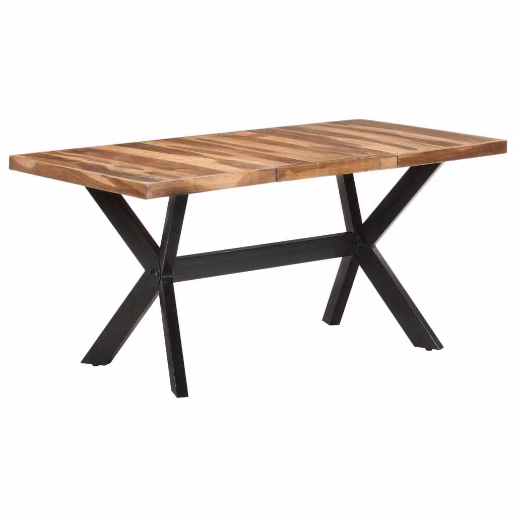 The Living Store Tavolo da pranzo 160x80x75 cm in legno massiccio color miele
