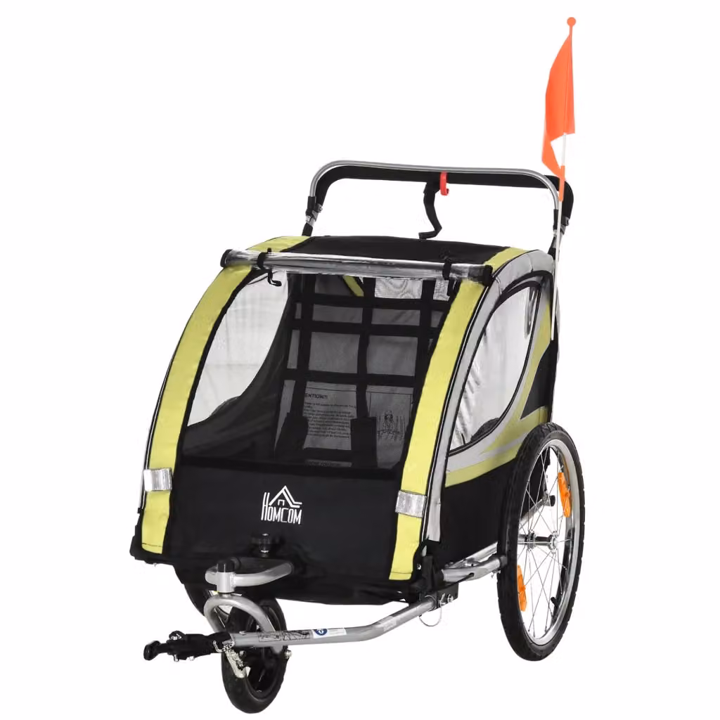 Rimorchio 2 in 1 Minimal per Bici e Passeggino Giallo – 2