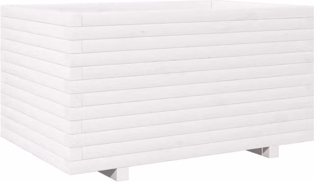 Fioriera | Cassetta per fiori | Vaso da Giardino Bianca 90x60x49,5cm Legno Massello di Pino