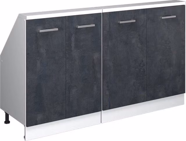 Set di mobili sottotetto Rion Calce nera/Bianco Set di 2 Vicco