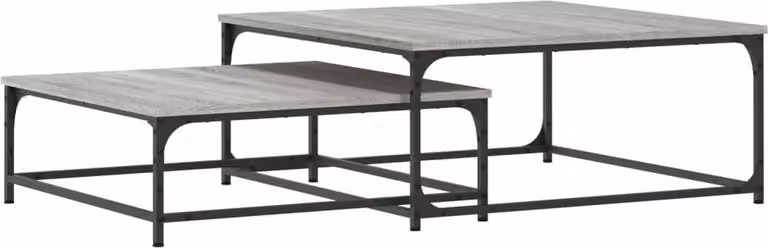 Tavolini Salotto Impilabili 2pz Grigio Sonoma Legno Multistrato