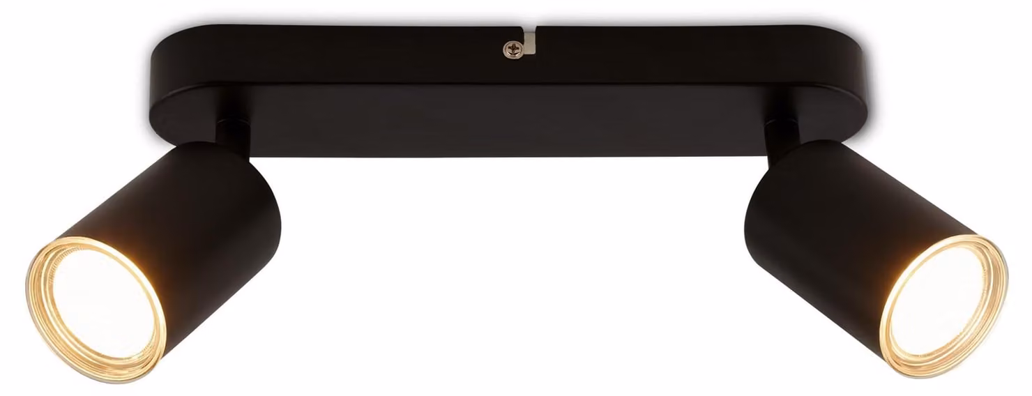 BRILONER - Lampada a soffitto orientabile, grado di protezione IP44, attacco GU10, massimo 9W, colore nero, diametro 27 cm